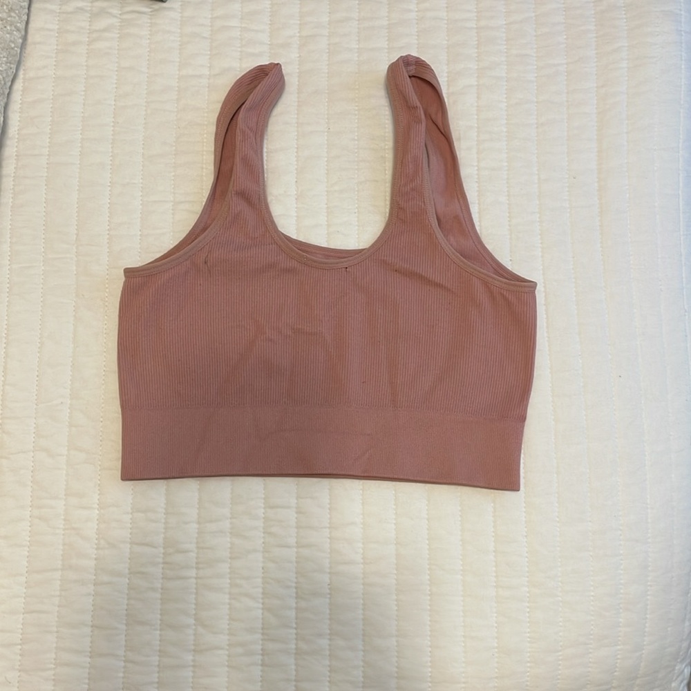 Pink Ribbed Crop Top - Picture 2 of 2